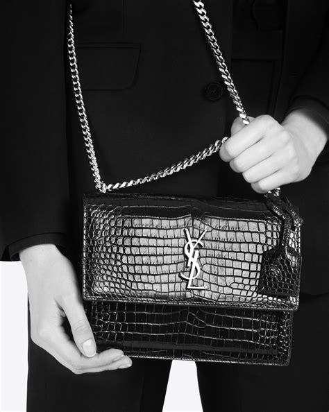 ysl croc bag small|SUNSET MEDIUM IN CROCODILE.